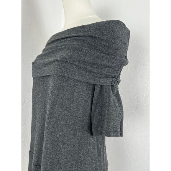 LOU & GREY Off-Shoulder Ruched Knit-Jersey Top Tunic-slit Hem (Women: Large) - Picture 7 of 11